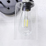 Vintage Glass Wall Sconce Iron Frame Bathroom Vanity Light UL Certified 16208
