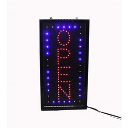 OPEN Vertical LED Sign with Hanging Chain   Red & Blue 16675