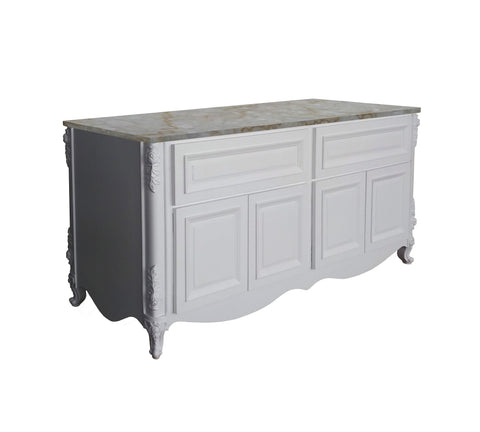 60 Kitchen Island Storage Cabinet Kitchen Dining Room Furniture with Embossment