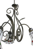 FixtureDisplays? Tiffany Chandelier Light 3 Lights Stained Glass Chandeliers Lighting Antique Style Ceiling Hanging Lamp for Dining Room Living Room  Stairway Foyer Kitchen Home 16690