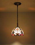 Tiffany Style Glass & Steel Hanging Pendant Ceiling Lamp Fixture 16692