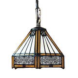 Tiffany Style Warm Light Glass & Steel Hanging Pendant Ceiling Lamp Fixture 16694