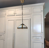 Tiffany Style Warm Light Glass & Steel Hanging Pendant Ceiling Lamp Fixture 16694