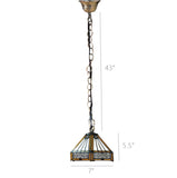 Tiffany Style Warm Light Glass & Steel Hanging Pendant Ceiling Lamp Fixture 16694
