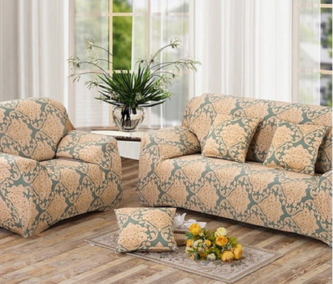 4.2 ft Strench Flexible Printed Elastic Sofa Couch Cover Furniture Protector