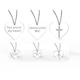 FixtureDisplays® 2 x 2" Clear Acrylic Plexiglass Heart Shape Gift Christan Gift Engrave w/ Letters "Jesus Love me !" 16721