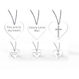 FixtureDisplays® 1 x 1" Clear Acrylic Plexiglass Heart Shape Gift Christan Gift Engrave w/ Letters "Jesus Love me !" 16727