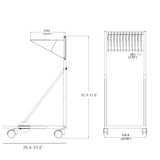 File Rolling Stand Blueprints Organizer Rack 12PC 36" Hanging Clamps 27X46.5X66" 16742+16741-36