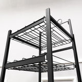 FixtureDisplays® 18"w Beverage, Bottled Water, Cocktail, Beer Display Rack w/ Wheels, 4 Shelves & Sign Clip - Black 16770
