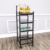 FixtureDisplays® 18"w Beverage, Bottled Water, Cocktail, Beer Display Rack w/ Wheels, 4 Shelves & Sign Clip - Black 16770