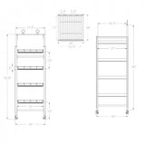 FixtureDisplays® 18"w Beverage, Bottled Water, Cocktail, Beer Display Rack w/ Wheels, 4 Shelves & Sign Clip - Black 16770
