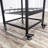 FixtureDisplays® 18"w Beverage, Bottled Water, Cocktail, Beer Display Rack w/ Wheels, 4 Shelves & Sign Clip - Black 16770