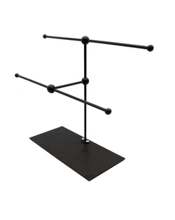 FixtureDisplays® Modern Metal 2 Tier Tabletop Bracelet & Necklace Jewelry Organizer Display Black Tree Rack Trendy Jewelry Stand 16773