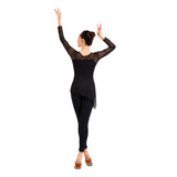 Chiffon Long Sleeve Blouse Ballet Dance Dancewear Silk Blouse Fitted Top Party