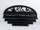 FixtureDisplays® Wall Mounted 5 Tier Nail Polish Rack Holder, Tree Silhouette Round Metal Salon Wall Art Display, Black 16785