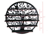 FixtureDisplays® Wall Mounted 5 Tier Nail Polish Rack Holder, Tree Silhouette Round Metal Salon Wall Art Display, Black 16785