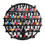FixtureDisplays® Wall Mounted 5 Tier Nail Polish Rack Holder, Tree Silhouette Round Metal Salon Wall Art Display, Black 16785
