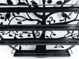 FixtureDisplays® Wall Mounted 5 Tier Nail Polish Rack Holder, Tree Silhouette Round Metal Salon Wall Art Display, Black 16785