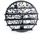 FixtureDisplays® Wall Mounted 5 Tier Nail Polish Rack Holder, Tree Silhouette Round Metal Salon Wall Art Display, Black 16785