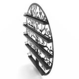 FixtureDisplays® Wall Mounted 5 Tier Nail Polish Rack Holder, Tree Silhouette Round Metal Salon Wall Art Display, Black 16785