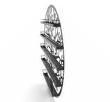 FixtureDisplays® Wall Mounted 5 Tier Nail Polish Rack Holder, Tree Silhouette Round Metal Salon Wall Art Display, Black 16785