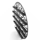 FixtureDisplays® Wall Mounted 5 Tier Nail Polish Rack Holder, Tree Silhouette Round Metal Salon Wall Art Display, Black 16785