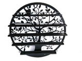 FixtureDisplays® Wall Mounted 5 Tier Nail Polish Rack Holder, Tree Silhouette Round Metal Salon Wall Art Display, Black 16785