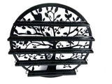 FixtureDisplays® Wall Mounted 5 Tier Nail Polish Rack Holder, Tree Silhouette Round Metal Salon Wall Art Display, Black 16785