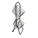 2-Tier Metal Market Basket Display Rack for Stores, Offices, Home Use Black 16787-2TIER-BLACK PRE-ORDER ONLY.