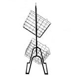 2-Tier Metal Market Basket Display Rack for Stores, Offices, Home Use Black 16787-2TIER-BLACK PRE-ORDER ONLY.