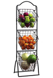 3 Tier Metal Basket Market Basket Display Wire Basket Stand Produce Rack Shoe Rack Organizer 16787