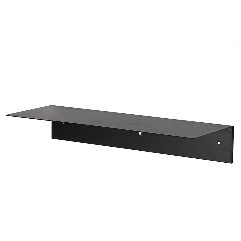 FixtureDisplays® 17Inch Modern Black Metal Floating Shelf Hanging Org