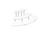 3 Tier Silver Gray Metal Countertop Cupcake Display Stand / Modern Organizer Rack