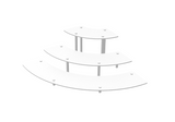 3 Tier Silver Gray Metal Countertop Cupcake Display Stand / Modern Organizer Rack