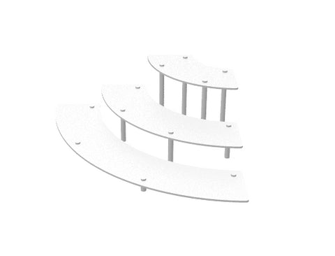 3 Tier Silver Gray Metal Countertop Cupcake Display Stand / Modern Organizer Rack