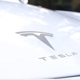 3.9X4.1" Tesla Car Logo Sliver Sticker Waterproof Vinyl Decal Masked 16805-TESLA