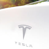 3.9X4.1" Tesla Car Logo Sliver Sticker Waterproof Vinyl Decal Masked 16805-TESLA