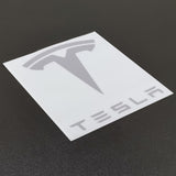 3.9X4.1" Tesla Car Logo Sliver Sticker Waterproof Vinyl Decal Masked 16805-TESLA