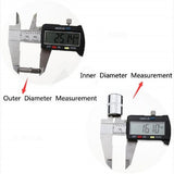 FixtureDisplays® Electronic Digital Caliper Inch/Metric Conversion 0-6 Inch/150 mm Stainless Steel Body Extra Large LCD Screen Measuring Tool 16816