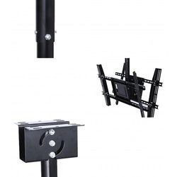 FixtureDisplays® Ceiling TV Mount for 2 Screens 42" to 75", Double Sided, Height Adjustable, Tilt & Pan - Black 16818