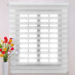 FixtureDisplays® Light Filter Pleated Fabric Shade, Blind Window, White, 26.8" W x 68.1" H 16829-0.68x1.73