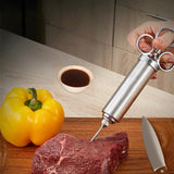 Meat Seasoing Injector Syringe BBQ Smoking Grilling w/ 3 Needles Stainless Steel 16832
