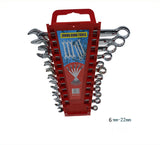 Combination Wrench Set with Carrier Metric 6 14mm 17,19,22mm 12PC