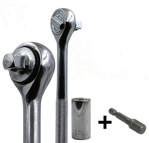 Universal Gator Socket Wrench Adapter Grip 7mm to 19mm with Power Drill Adapter