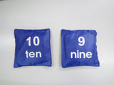 12PK 5 Nylon Bean Bags Cornhole Printed with Numbers Assorted Carnival Game