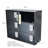 Cellphone Locker Charging Station Public Private Keypad Electronic Lock 22X19X8 16866-new version