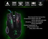 Wired USB Gaming Mouse 4 Adjustable DPI Levels Breathing LED Light 6 Button