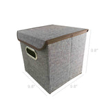 4PK Collapsible Storage Bins Linen Fabric Foldable Basket Cubes Organizer Boxes