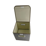 4PK Collapsible Storage Bins Linen Fabric Foldable Basket Cubes Organizer Boxes