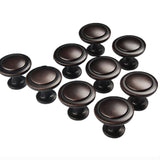 FixtureDisplays® 25 pcs of Oil Rubbed Bronze Cabinet Hardware Round Knob - 1-1/4" Diameter for Drawer Dresser Kitchen Cupboard Door, Comes with 1" M Screws 16885